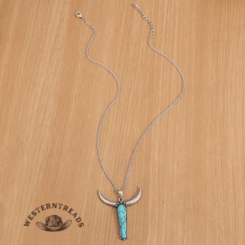 Turquoise Bull Head Necklace