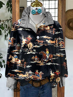 Women's Western Print Casual Long Sleeve Comfortable Top