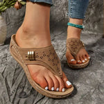 Women's Fashion Hollow Round Toe Thick Bottom Flip Flops