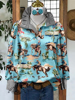 Women's Western Print Casual Long Sleeve Comfortable Top