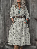 Women's Cattle Brands Print Dress