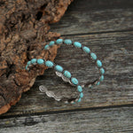 Retro Folk Style Peacock Blue Earrings