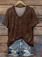 š„Limited Time Discountš„Classic West Print Leather Texture Patterns T-shirt