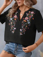 Women's Embroidered Patchwork Lace Top