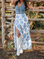 Women's Rodeo Floral Ruffle Maxi Skirt