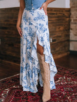 Women's Rodeo Floral Ruffle Maxi Skirt