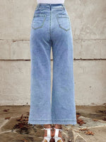 🔥Global hot sale🔥Women's Buttoned Lace Patchwork Jeans Pants