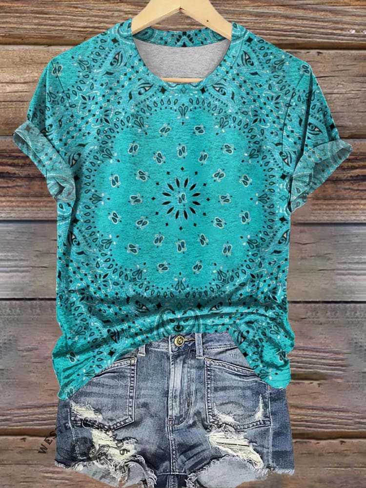Bohemian Mandala Print T-Shirt