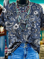 Women's Boho Western Pattern Print Casual T-shirt