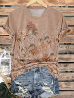 Vintage Brown Flower T-shirt