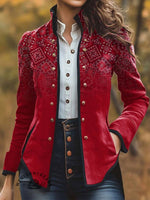 Women's Paisley Print Casual Jacket