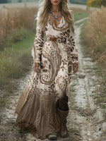 Women's Paisley Print Pocket Cotton Dress