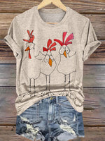 Simple Funny Chicken Art Print T-shirt