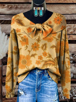 Vintage Floral Print Buttoned Cardigan Sweater