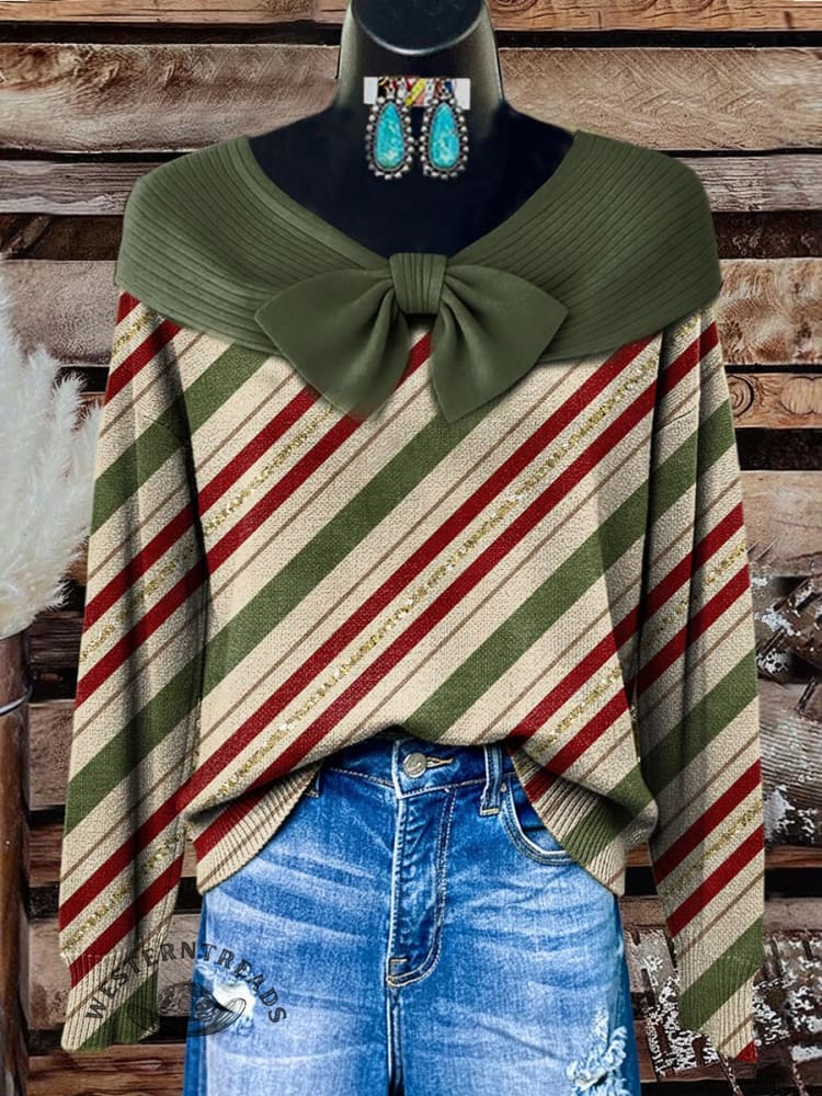 Vintage Art Print Buttoned Cardigan Sweater