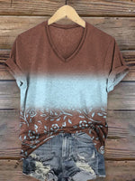 Retro Flowers Art Print Casaul Short Sleeve T-shirt