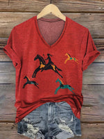 🔥Hot Sale🔥Classic Horse Art Print Casual T-Shirt