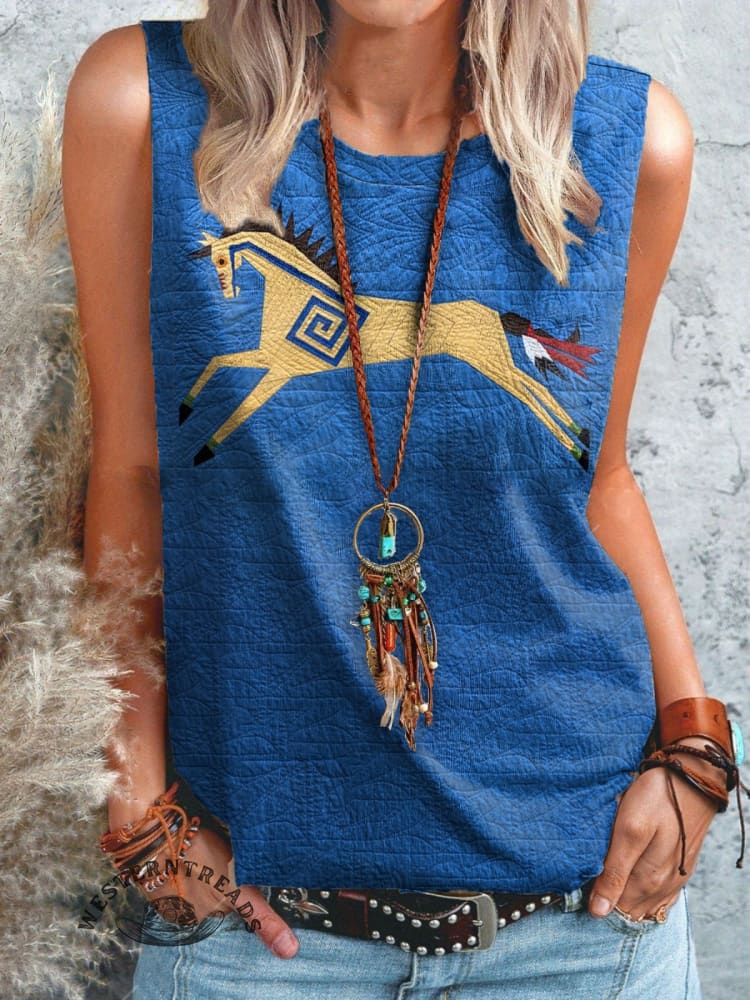 Classic Horse Art Print Casual T-Shirt