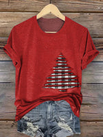 Retro Christmas Tree Pattern T-shirt