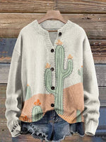 Classic Cactus Print Casual T-Shirt