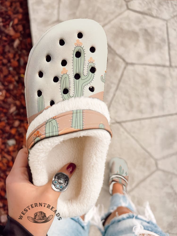 Vintage Cactus Print Highland & Cactus Clogs