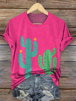Classic Cactus Prints Casual T-shirt
