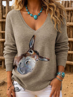Vintage Donkey Art Print Short Sleeves T-shirt