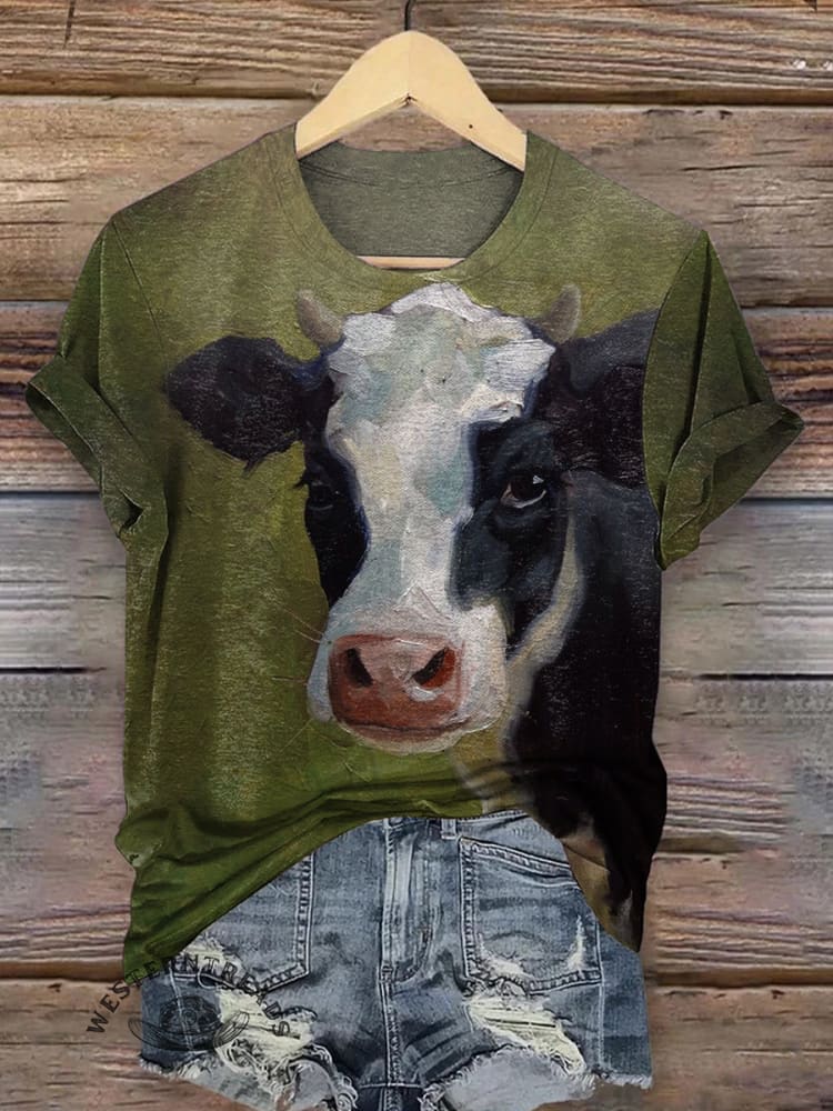 Vintage Dairy Cow Art Print T-shirt
