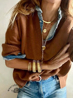 Women's Solid Color Casual Pullover Sweater