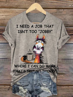 Funny Donkey Print Casual T-shirt