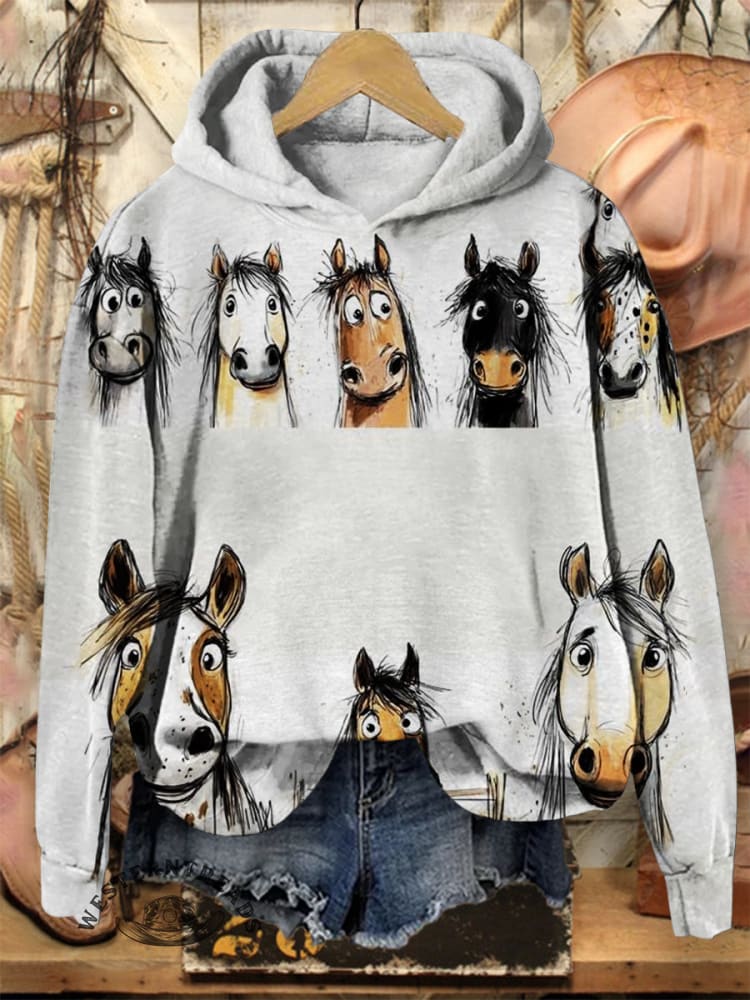 Funny Donkey Cotton Casual Hoodie Sweatshirt