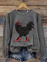 Chicken In High Heels Casual Cotton Sweatshirt