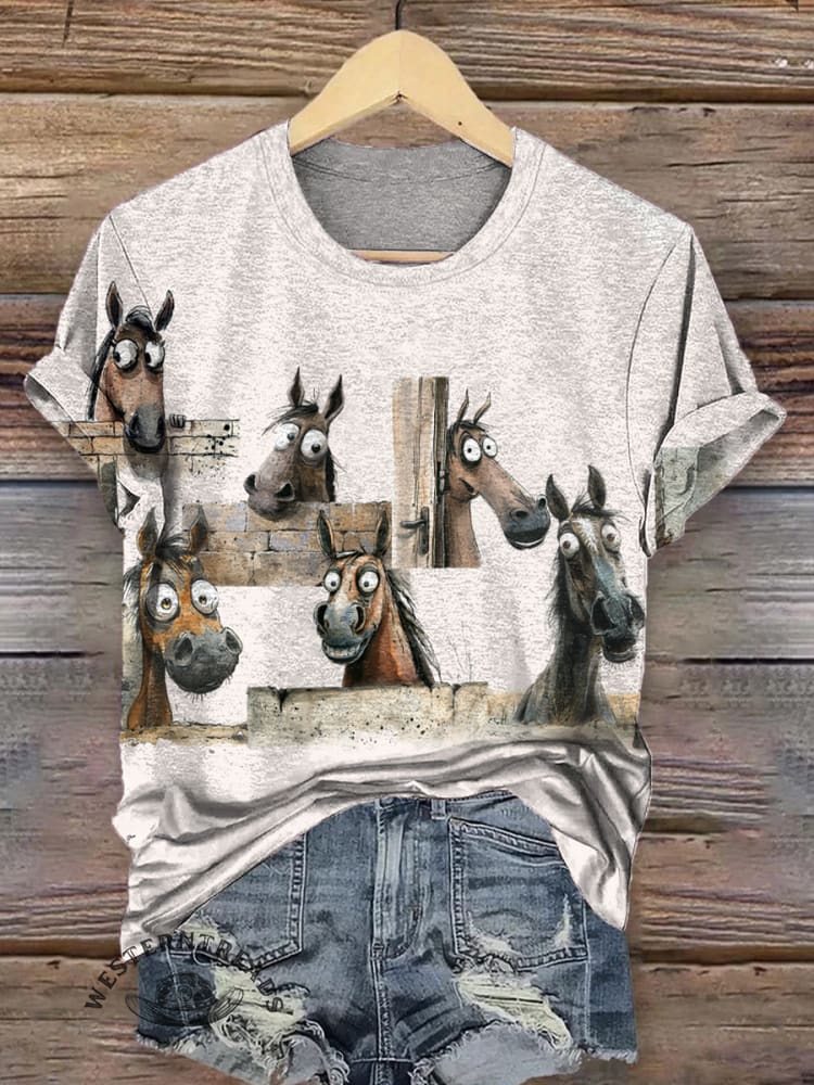 Funny Horse and Donkey T-shirt