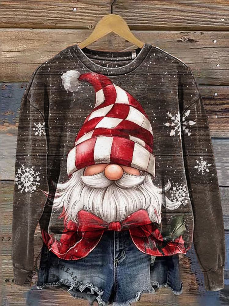 Cute Santa Claus Casual Cotton Sweatshirt