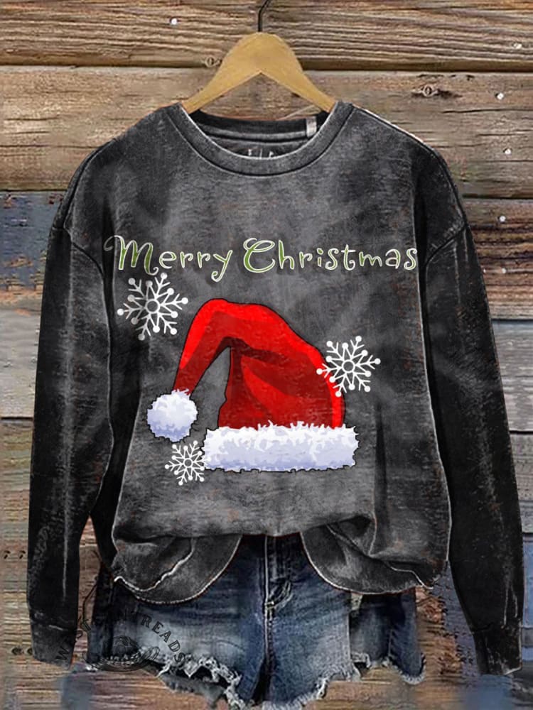 Christmas Hat Casual Cotton Sweatshirt