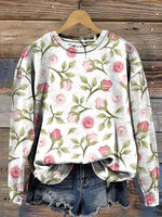 Vintage Rose Art Print CasualSweatshirt