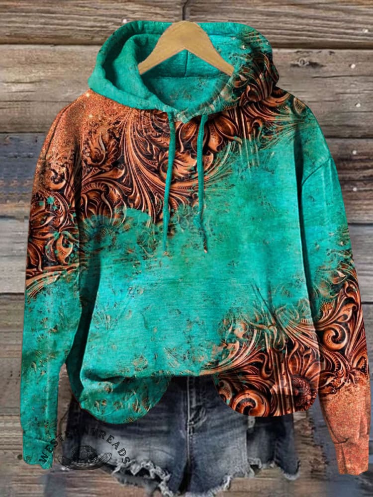 Vintage Art Print Cotton Casual Hoodie Sweatshirt