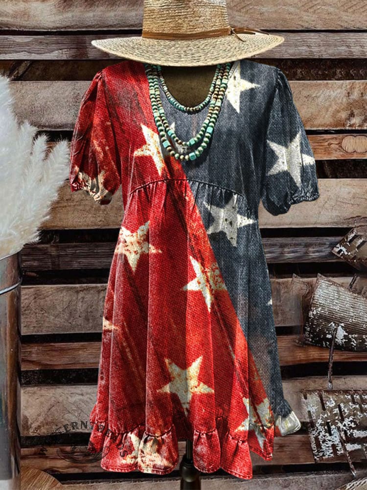 Women's Art Print Pocket Cotton Dress