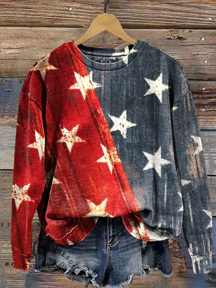 Vintage America Flag Art Print T-shirt