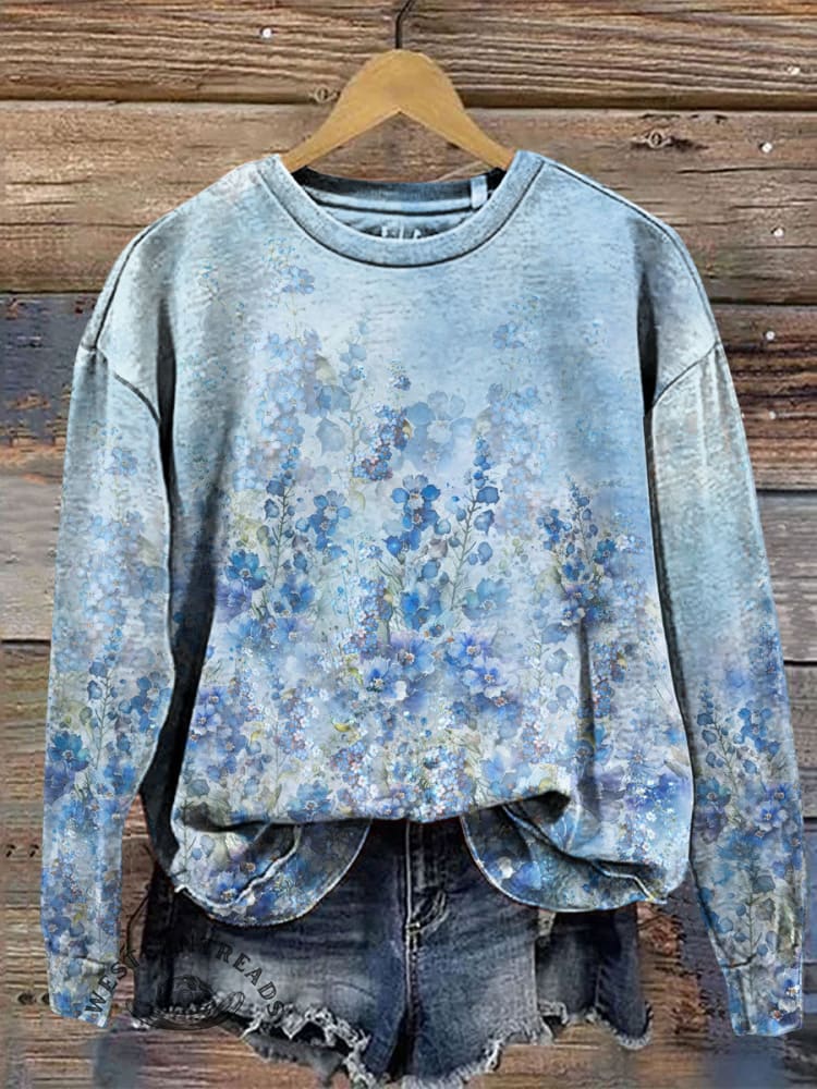 Vintage Art Print Casual Cotton Sweatshirt