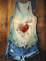 š„Limited Time Discountš„Vintage Heart Print T-shirt