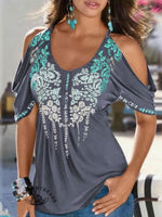 Women's Boho Off The Shoulder Sleeves Shirts
