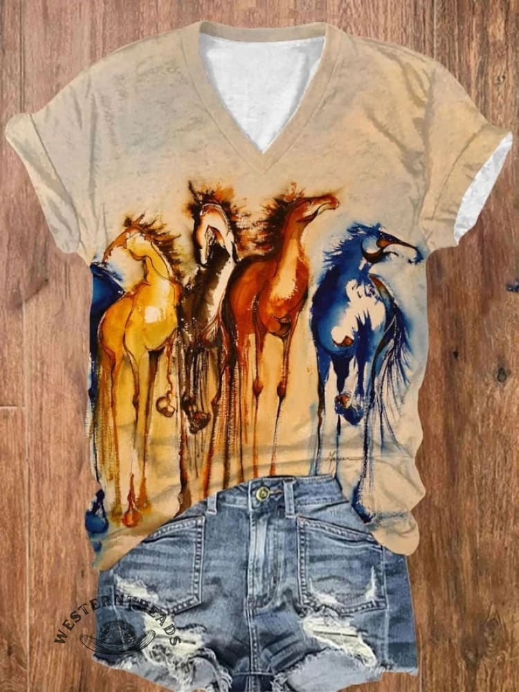 Women's V-neck Casual T-Shirt