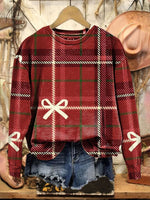 Vintage Christmas Art Print Casual Cotton Sweatshirt