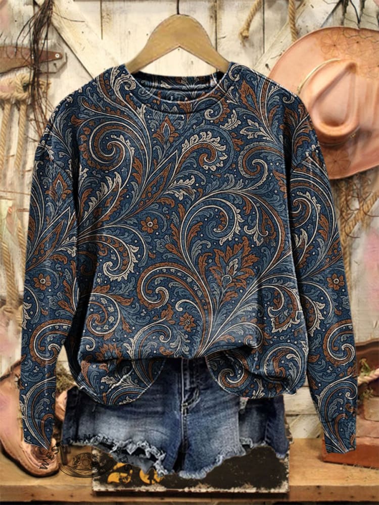 Vintage Art Casual Cotton Sweatshirt