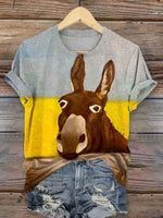 Vintage Donkey Art Print T-shirt