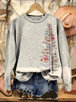 Vintage Christmas Art Casual Cotton Sweatshirt