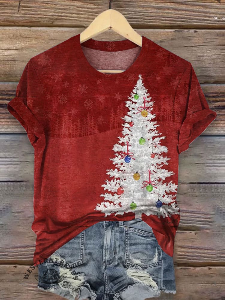 Vintage Christmas Print T-shirt