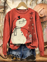 Vintage Christmas Casual Cotton Sweatshirt