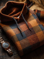 Vintage Art Print Casual Knitted Hoodie Sweater